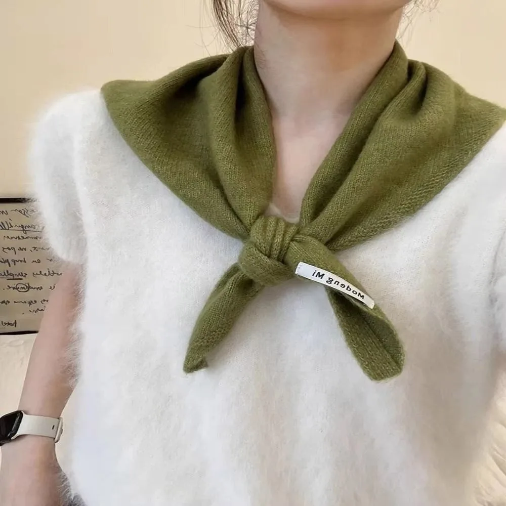 Fashion Multi-functional Wool Knitted Scarf Women Girls Warm Breathable Triangular Scarf Women Headscarf Winter