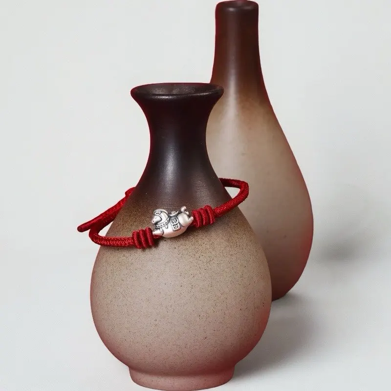 2026 New S999 Pure Silver Year of the Horse Red Braided Bracelet for Women Lucky Fortune Hand String Gifts