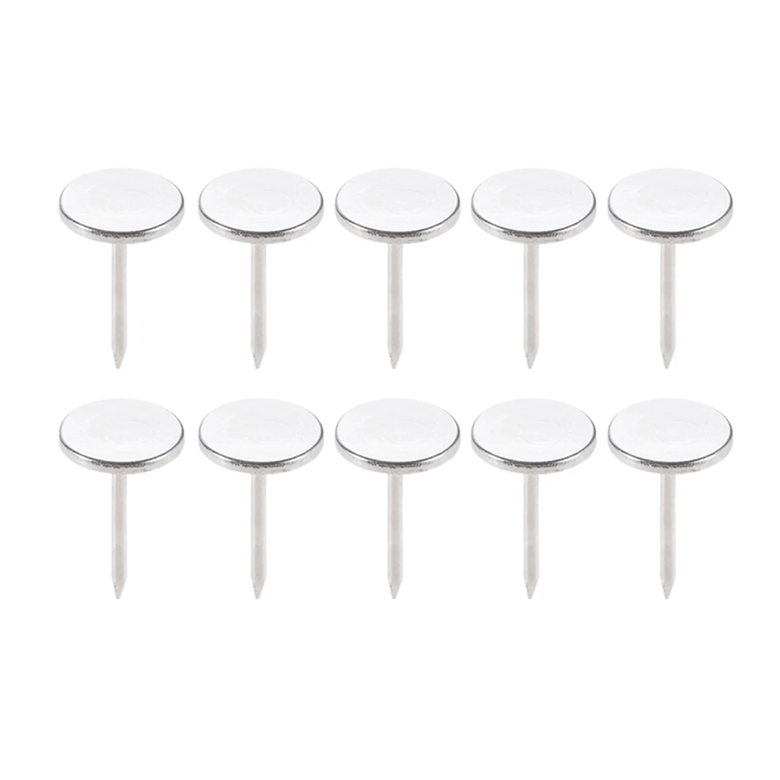 DRELD 100/50/10 Uds. Clavos de cabeza plana de hierro antiguo tachuelas decorativas caja de madera clavos para muebles chincheta 11*17mm pines plateados