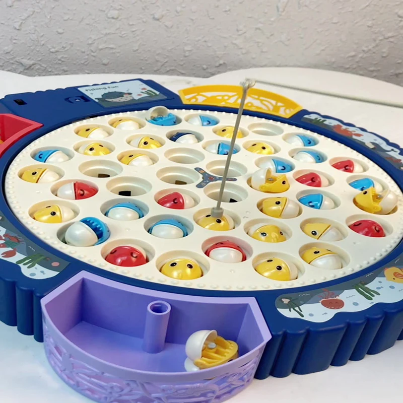 Rotating Magnetic Fishing Toy Children's Educational Multifunctional Music Rotating Fishing Plate Best Gift for Children