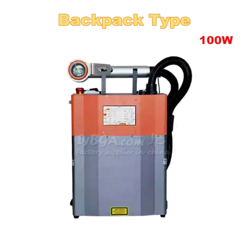 Máquina de limpeza a laser de pulso lcg100a 1.2mj 100w, mochila, remoção de ferrugem, limpador, não danifica o substrato para remoção de óleo, oxidação