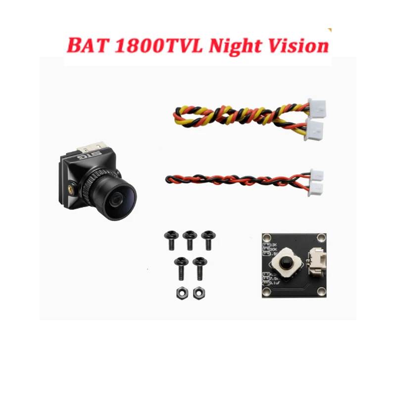 

BAT 1800TVL Night Vision FPV Camera With 2.1mm Lens 1/2.8 Sensor D-WDR NTSC/PAL Switchable for RC FPV Racing Drone