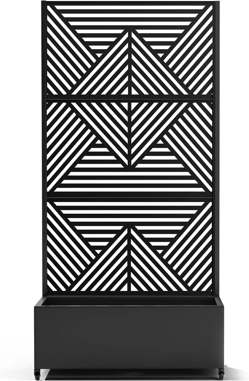 

Raised Garden Bed with Trellis and Wheels,73"x35"x16" Metal Raised Garden Bed,Black Diamond Metal Planter with Climbing Trellis