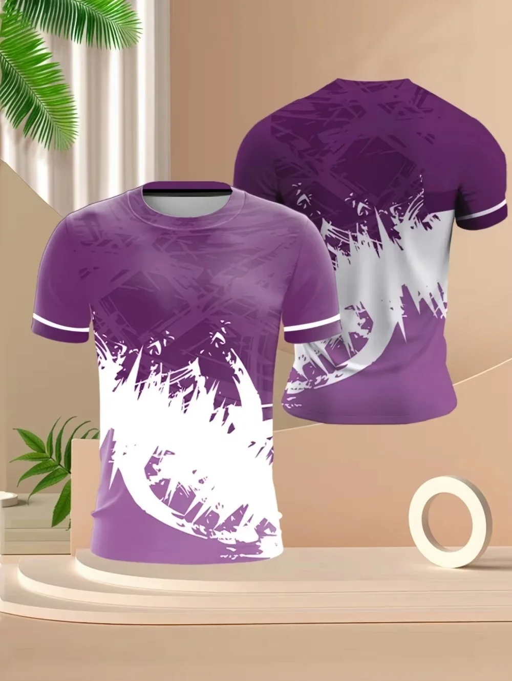 Men's Gym T-Shirt 3D Printed Quick Dry Short Sleeve T-Shirts Summer Outdoor Casual Running Training Sportswear Men's Clothing