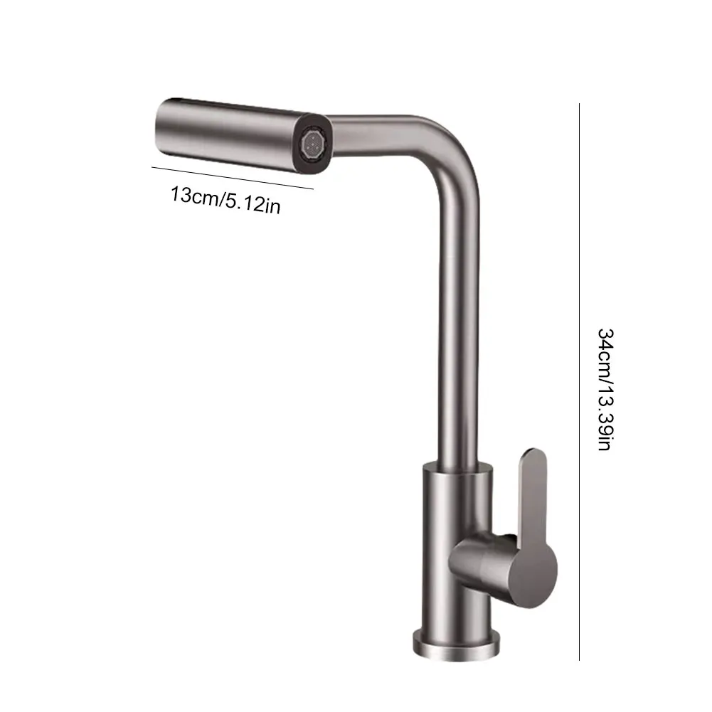 Stainless Steel Kitchen Faucet W/ 4 Water Flow Modes Kitchen Sink Mixer Tap Retractable Pull-Out Kitchen Faucet for Kitchen Sink