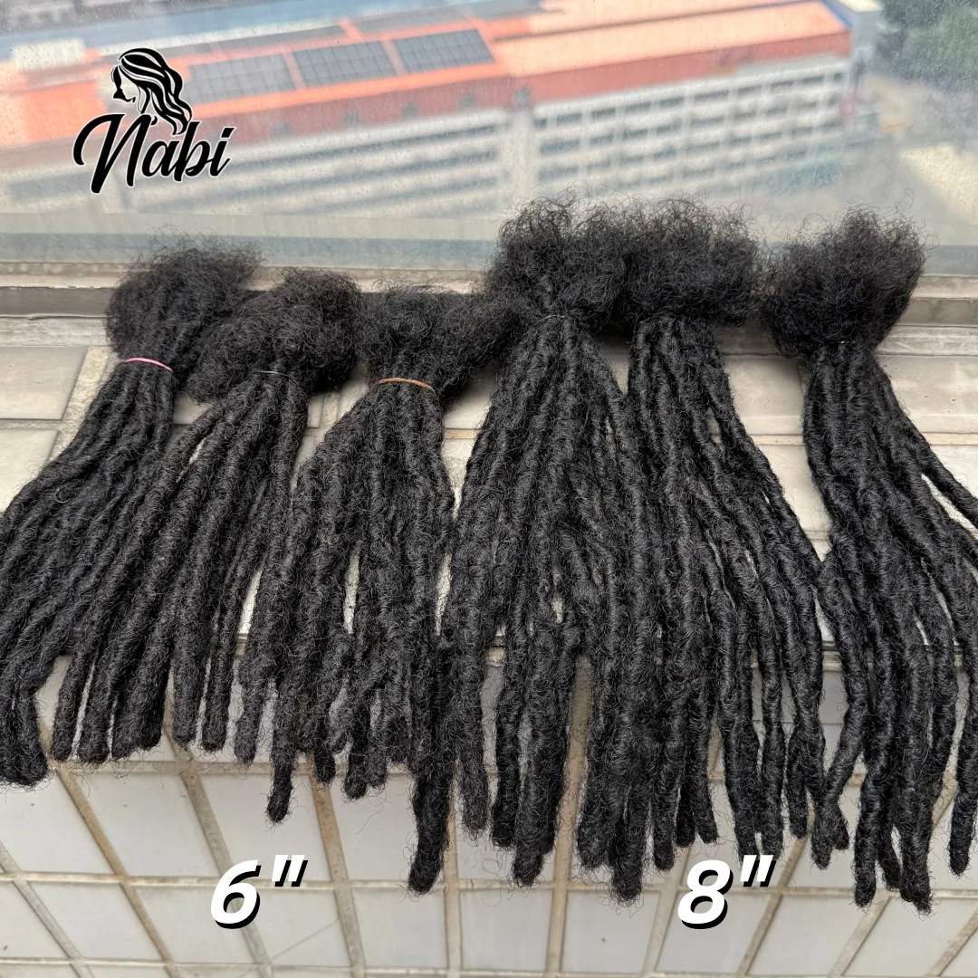 Interlocs 0.6cm Dreadlocks Remy Human Hair Soft Locs Textured Handmade Remy Human Hair Locs Extensions