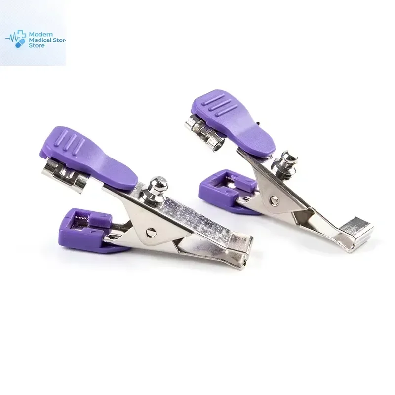 2026 New, High Quality, 10Pcs Multi-function Alligator Clip Electrodes for Animals Veterinary Use with Banana Plug to