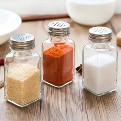 Kitchen Glass Spice Bottle Barbecue Seasoning Bottle with Lid Salt and Pepper Shaker Pepper Shaker Mini Seasoning Jar Set
