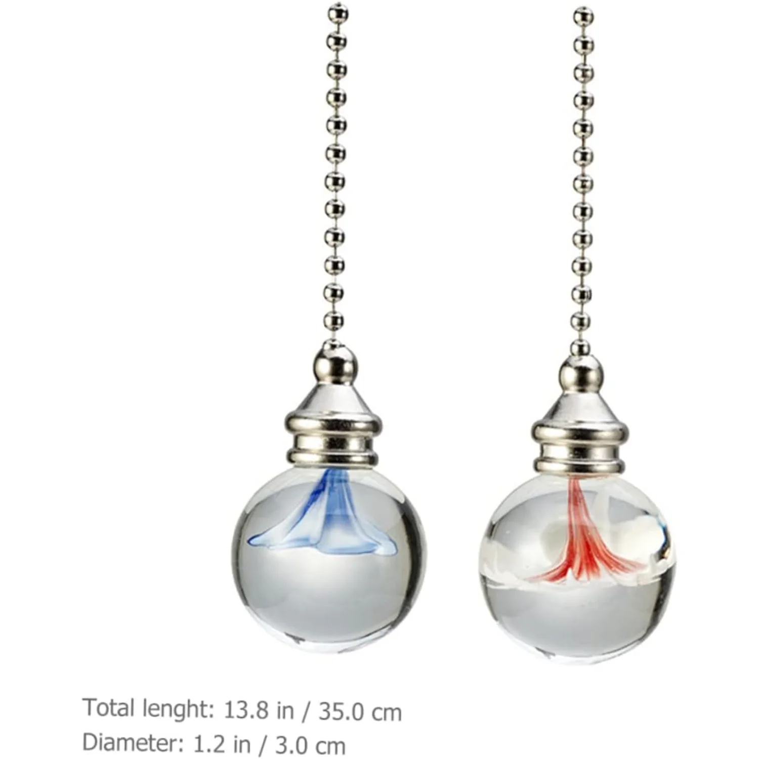 2pcs Ceiling Fan Pull Chain Extension Chains with Decorative Crystals Prism  Light Pendant Glass Chandeliers Hanging Crystal Pen