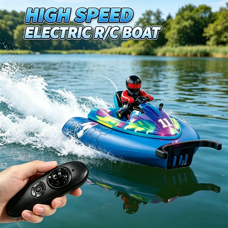 

Mini Rc Boat Remote Control Speedboat High Speed Motorboat Wireless Water Toys for Pool Lake Children Boys Gift