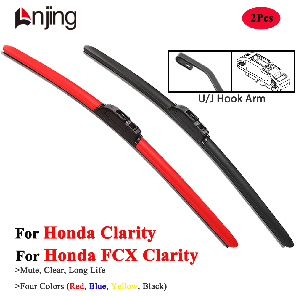 

LNJING Colorful Wiper Blade For Honda FCX Clarity Phev 2008 2010 2014 2016 2018 2019 2020 2021 Car Accessories Red Hybrid Wipers