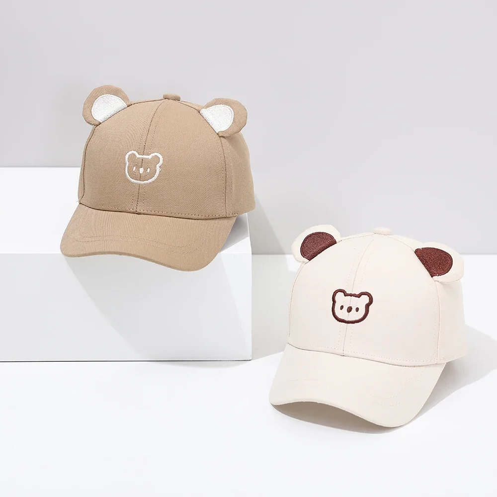 Baby Baseball Cap for Boys and Girls Visor Outdoor Snapback Hat Cartoon Cute Bear Toddlers Baseball Hat Summer Sun Hats for Kids