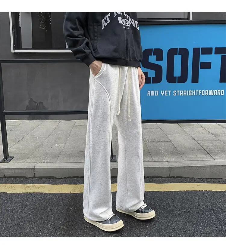 

American style micro flared straight leg pants for men and women, three-dimensional cutting, curved knife, hanging feeling, spor