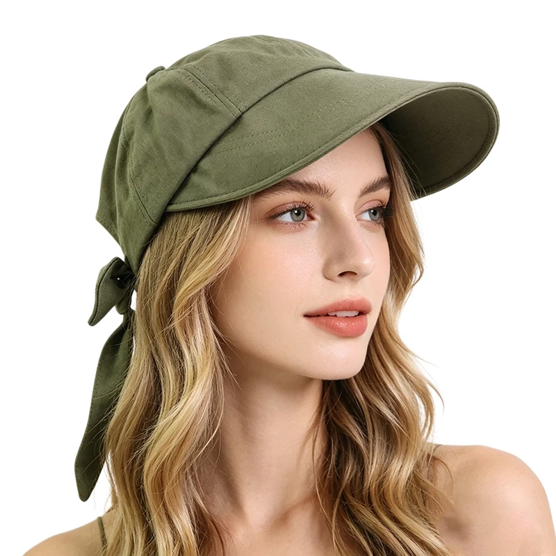 Korean Women's Spring Summer hat brim strap sun hat basin ha