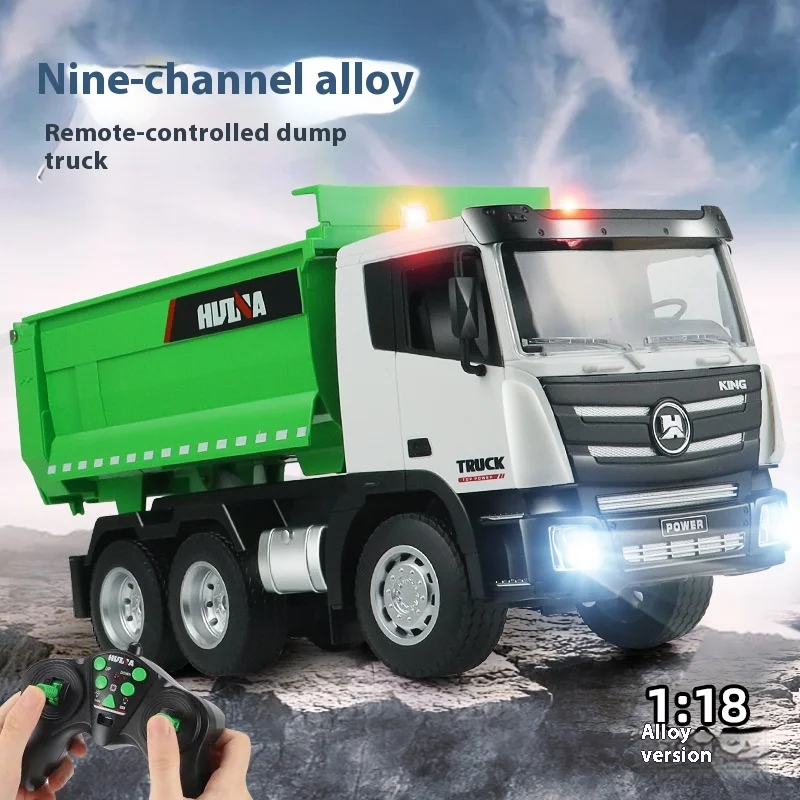 

New Cross border Huina Nine Channel Remote Control dump truck, dump truck, simulation engineering vehicle, electric toy car mode