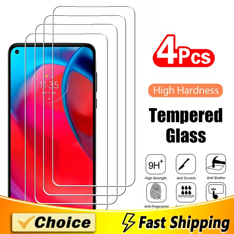 4Pcs Tempered Glass For Motorola Moto E E7i Power E13 40 32 Phone Film For Edag S (2021) 20 Pro Lite 30 Neo Screen Protector