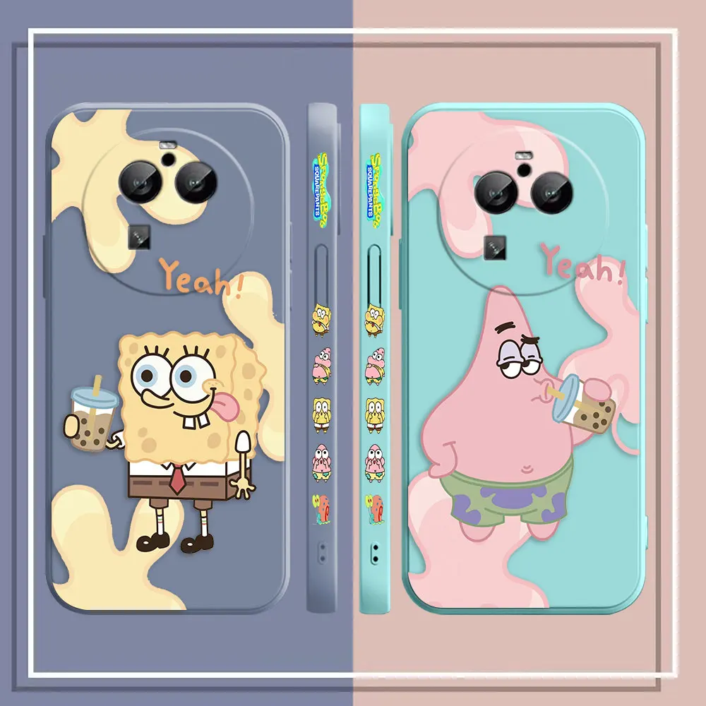 Cartoon S-SpongeBob Patrick Star Phone Case For OPPO FIND X5 X6 X3 X2 REALME X7 X50 RENO ACE 2 2Z 4Z 4 6 7 Lite 4G 5G PRO Case