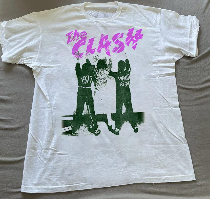 THE CLASH PUNK ROCK White Tee Adult Unisex T-Shirt Full Size S-5XL