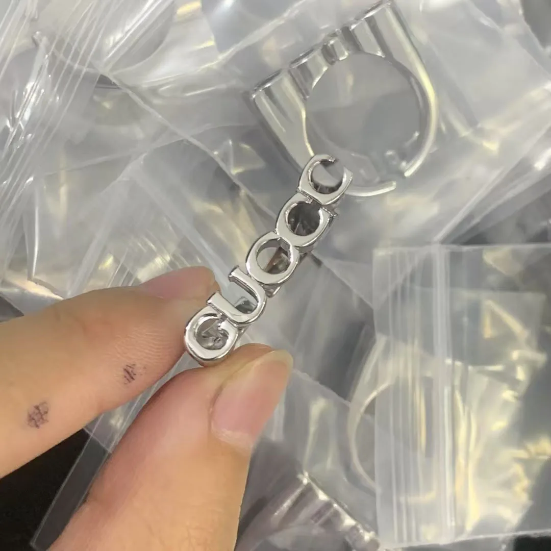 خاتم ريترو كلاسيكي بحروف مزدوجة على الموضة لعام 2025، مجوهرات نسائية أنيقة، هدية مدروسة للنساء #5