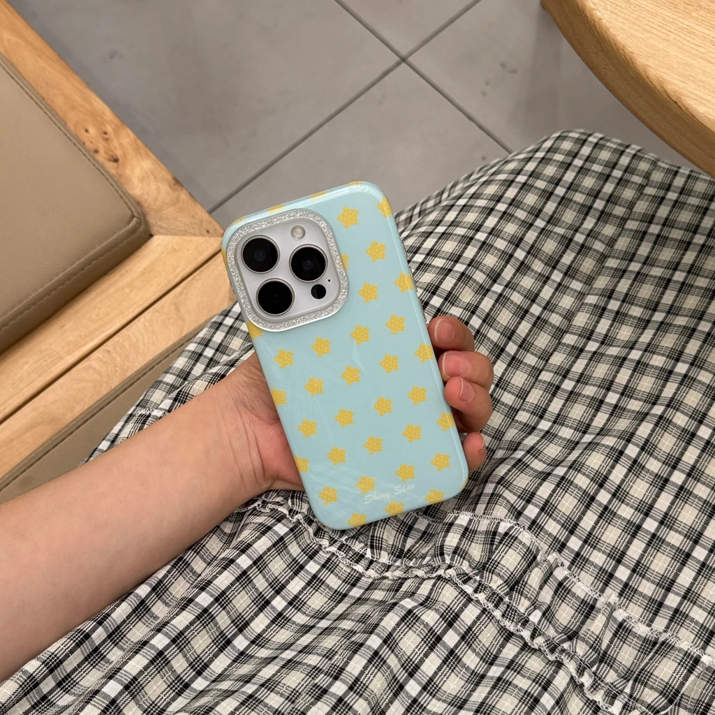 بسيطة بريق كامل الشاشة التعميم النقاط نجوم للصدمات واقية غطاء الهاتف القضية آيفون 17 16 15 14 برو ماكس #4