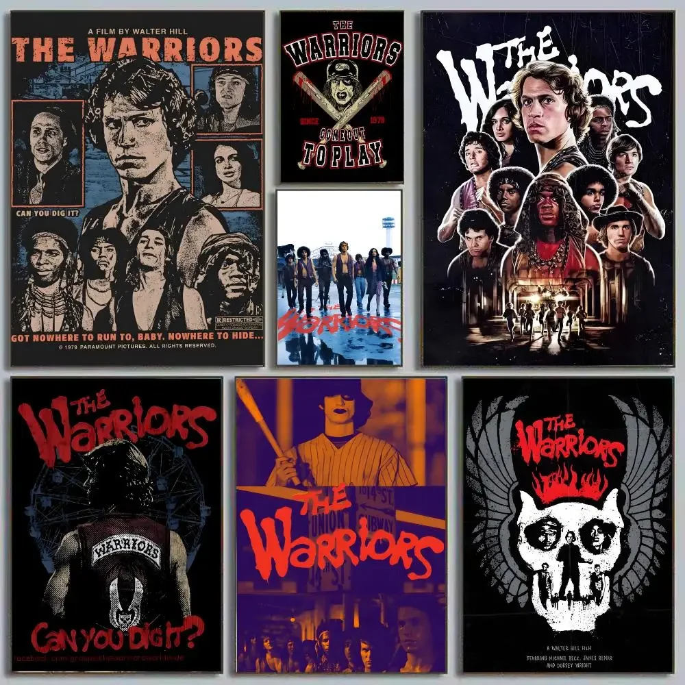 The Warriors Walter Hill Cult Film Street Gangs Coney Island 1979 Classic Calligraphy Poster Eco-Friendly Decor Frameless Canvas