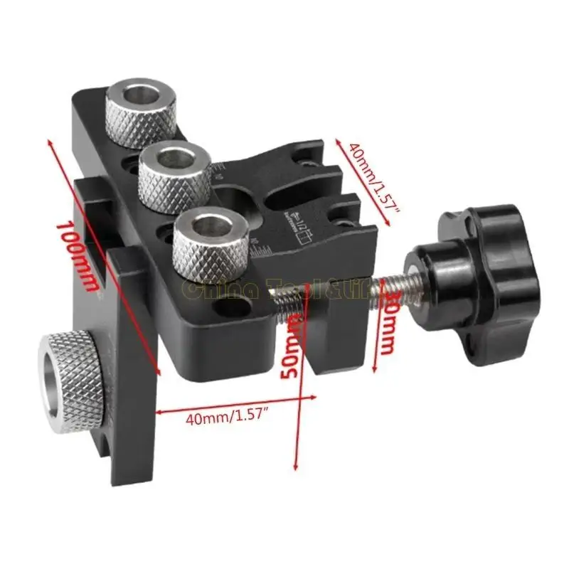 57QF Doweling Jig, 3 trong 1 Hướng dẫn khoan cho bộ dụng cụ jig lỗ chế biến gỗ cho đai ốc cho đai ốc