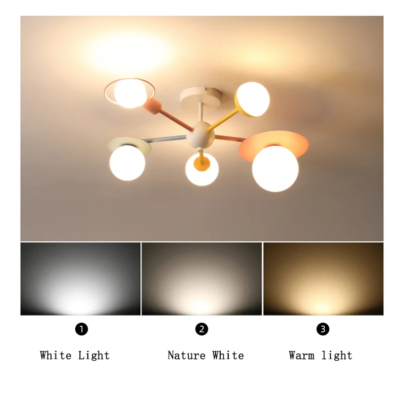Nordic Chandelier Children Bedroom Glass Lampshade Cartoon LED Child Lamp for Girl Boy Kids Princess Room Kitchen Lighting