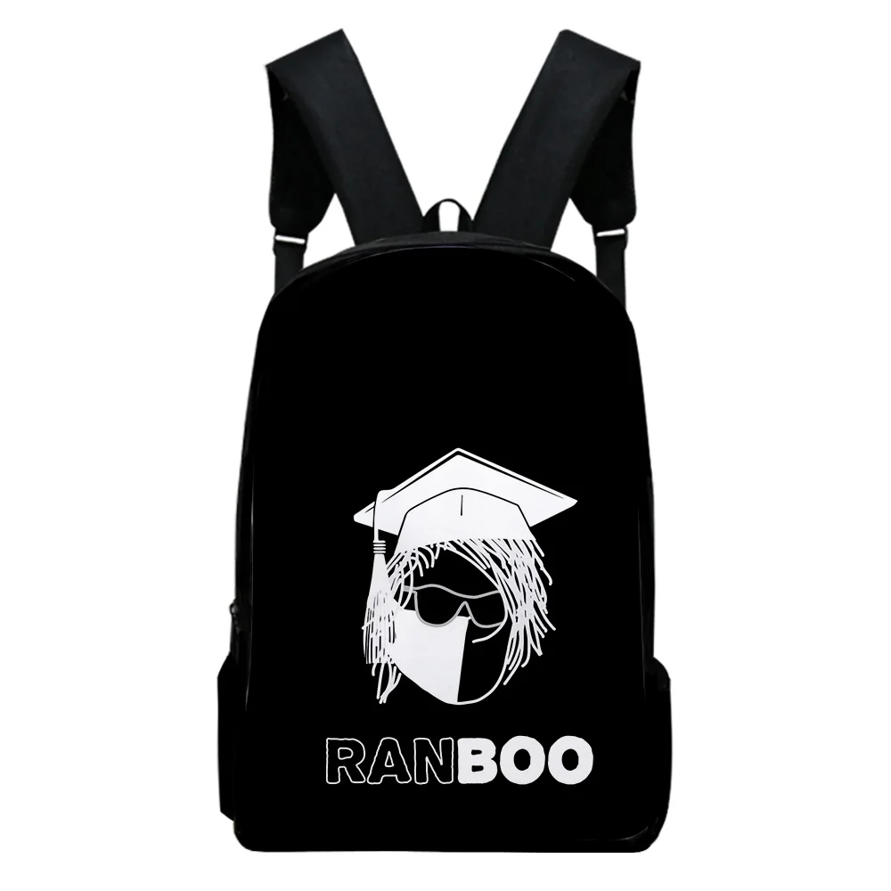Trendy Popular Funny Ranboo Notebook Backpacks pupil School Bags 3D Printed Oxford Waterproof Boys/Girls Laptop Backpacks
