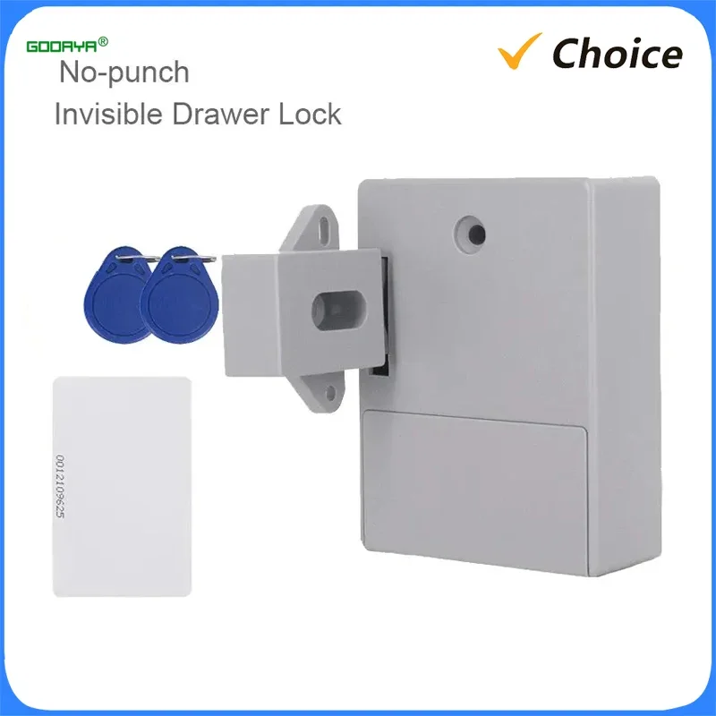 Serrure Invisible à capteur intelligent, serrure de tiroir à carte clé RFID, serrures numériques cachées sans poinçon, bricolage pour meubles d'armoire et de garde-robe