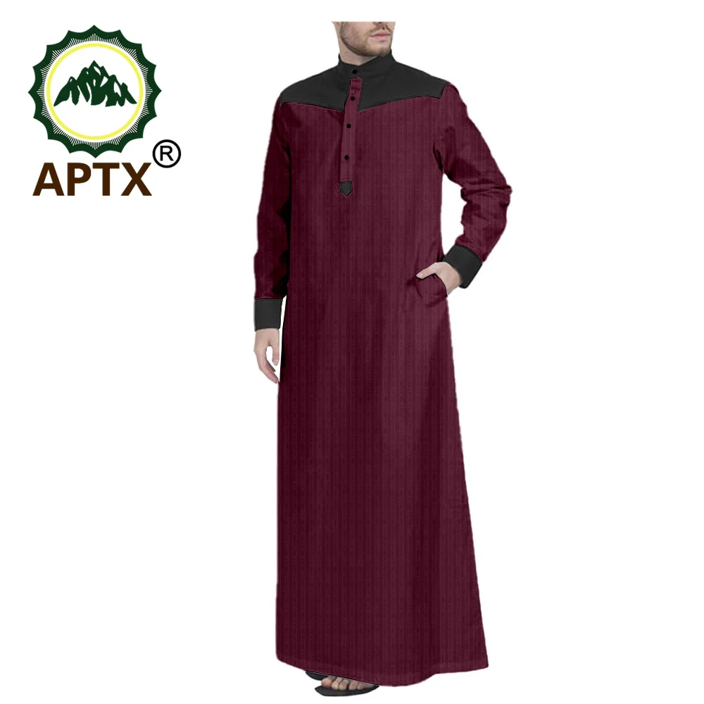 APTX moda muzułmańska męska Jubba Thobe szyte na miarę męska pojedyncze łuszcz luźny styl Casual Jubba Thobe T2014009