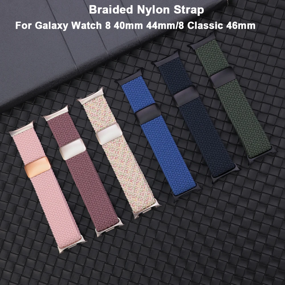 Geflochtene Nylonbänder für Galaxy Watch 8 44 mm 40 mm/8 Classic 46 mm Magnetschnalle Sportarmband Correa für Galaxy Watch 8 Band