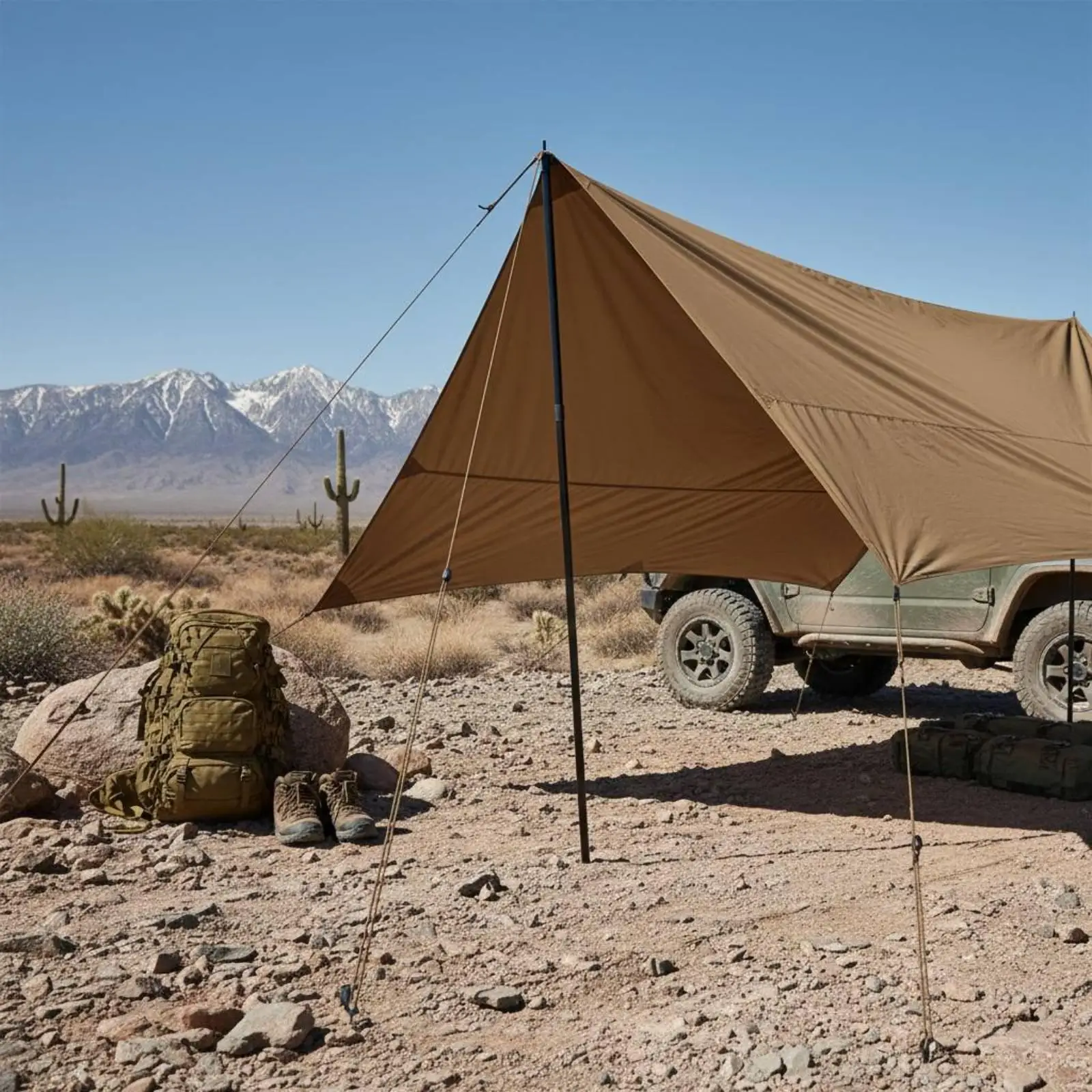 Heavy Duty Tent Support Pole Folding Iron Tarp Poles with Spring Buckle for Camping Awning Outdoor Shade Setup
