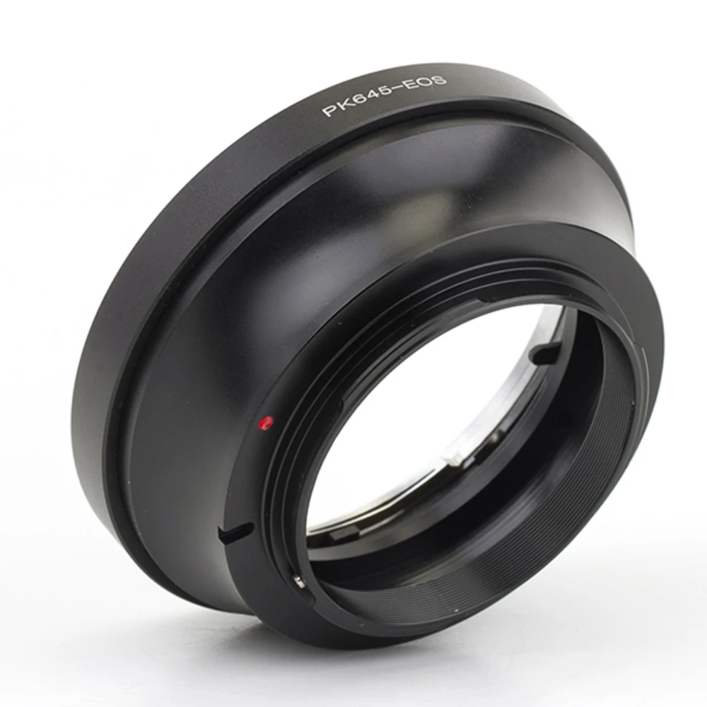 Adaptador de cámara Pixco para lente Pentax 645 a Canon (D)SLR