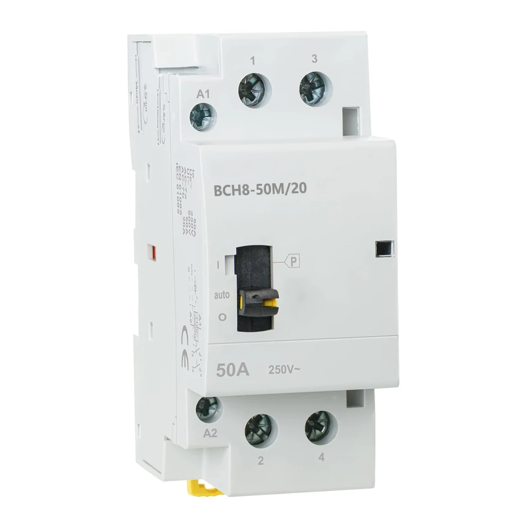 ABILKEEN BCH8-50M/20 50A 2NO 2Pole Manual Household AC Contactor 50/60Hz Modular Contactor Circuit Manual/Automatic Control
