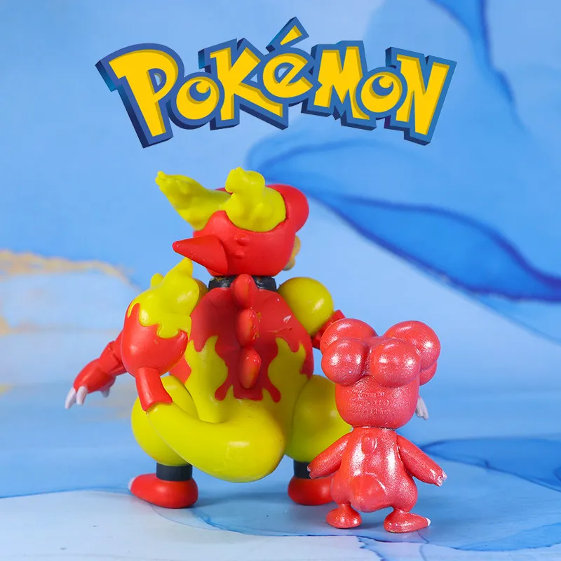 WCT Official Loose Magby & Magmar Figure Pokémon Collectible Model Toy view 2