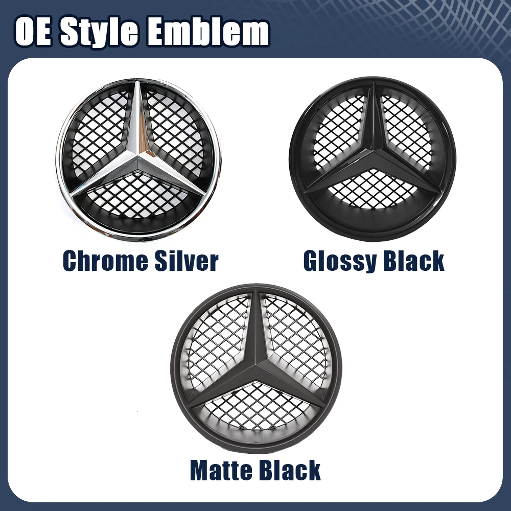 

Колпаки ступиц Хромированные черные эмблемы в стиле OE для Mercedes Benz B C GLK W245 W204 X204 Высококачественная передняя решетка из АБС-пластика с подсветкой Star Em