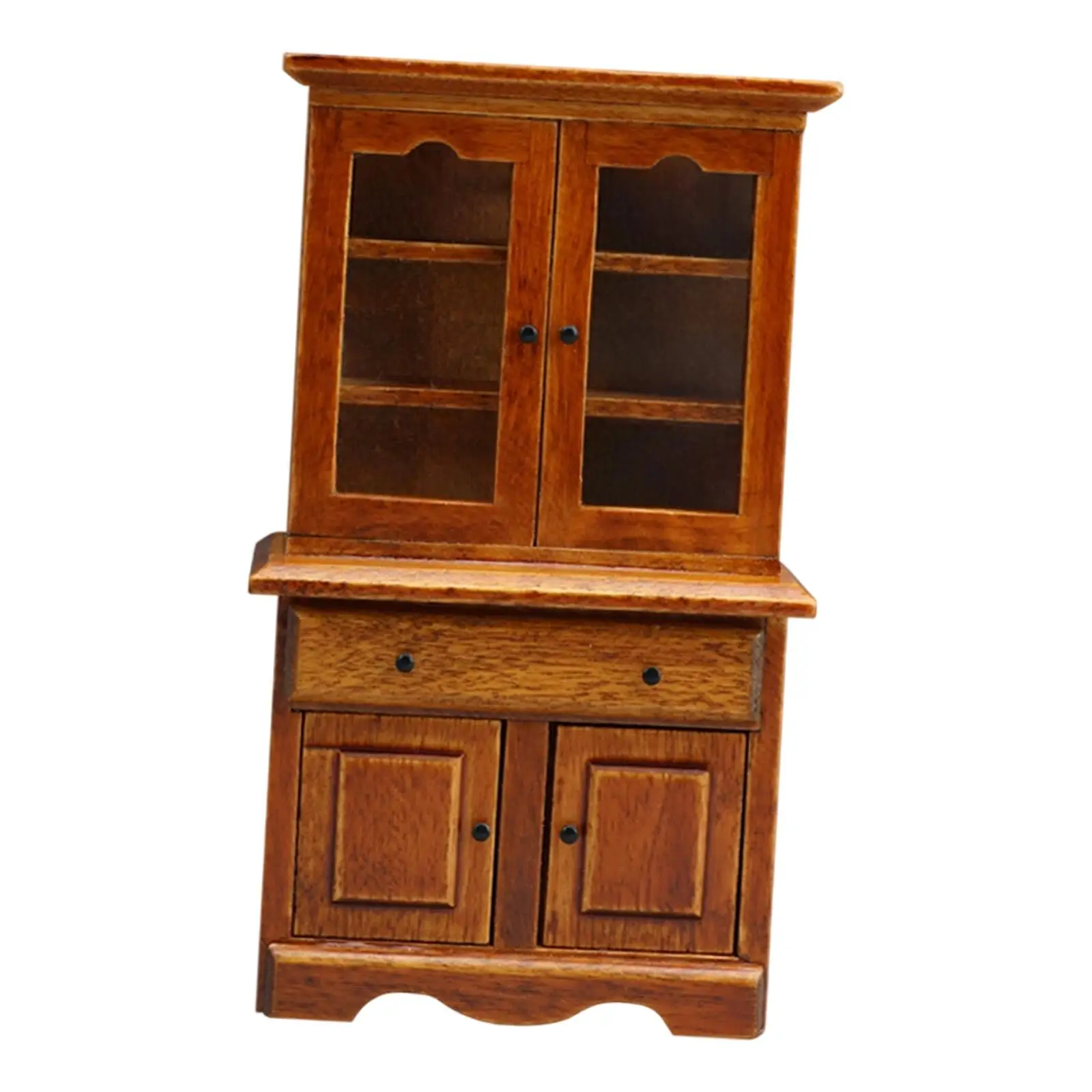 Dollhouse Furniture Cabinet Miniature Bookcase 1:12 Tiny Model Wooden Cupboard Dollhouse Accessories for Living Room Accessories