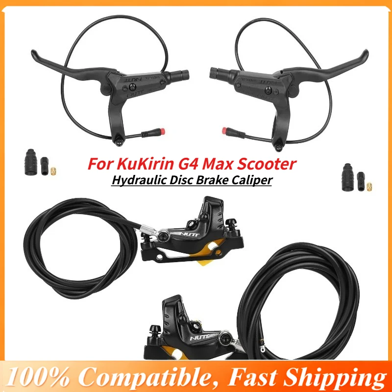 4-Piston Hydraulic Disc Brake Caliper with Brake Line & Cut-off Switch for KuKirin G4 Max Scooter Oringinal Scooter Accessories