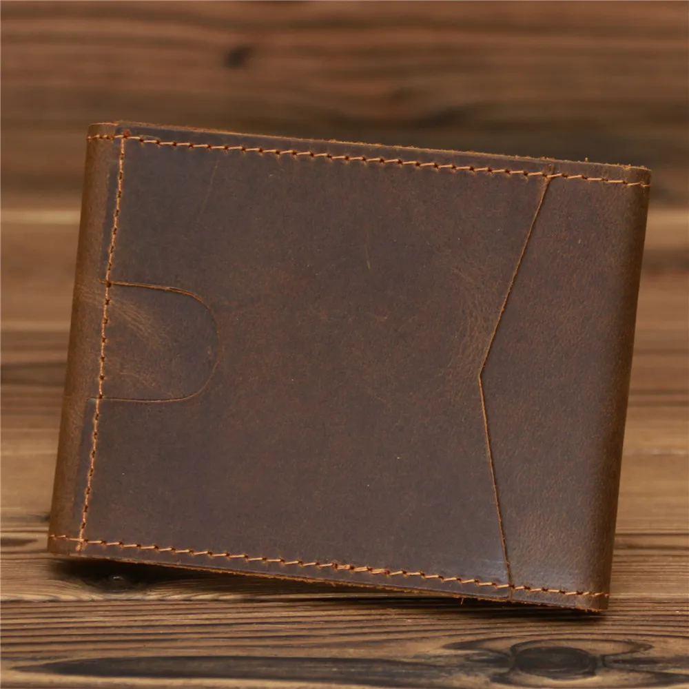 

Vintage Genuine Leather Short Wallet Men's Leather Wallet Driver's License Business Portable Card Bag