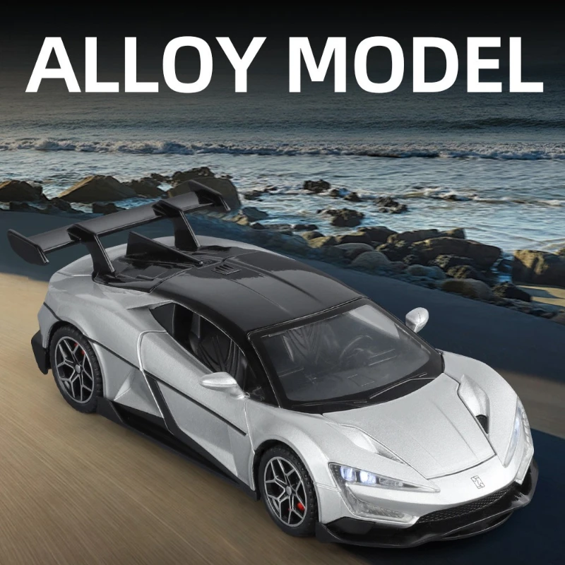 محاكاة 1:32 BYD انظر إلى U9 Supercar سبيكة نموذج معدني دييكاست مصغرة Voiture الصوت ضوء الصبي لعبة سيارة هدية عيد ميلاد
