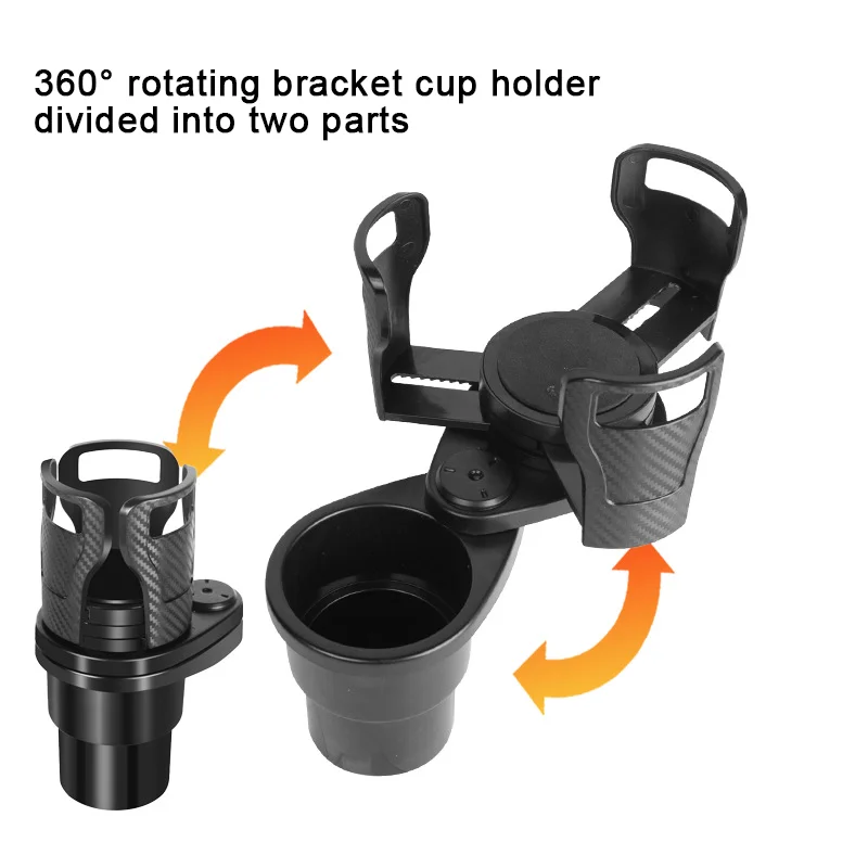 Cup Holder 360 Degree Rotating Water Car Cup Holder Multifunctional Auto Accessory 2 In 1 Vehicle Mounted Slipproof