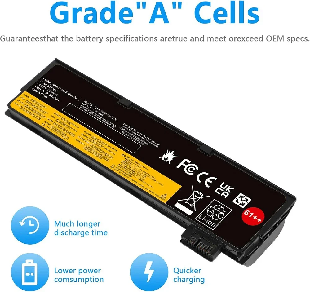 SKOWER 01AV427 01AV428 Battery for Lenovo ThinkPad A475 A485 T470 T480 T570 T580 P51S P52S TP25 SB10K97585 01AV423 01AV425 61+