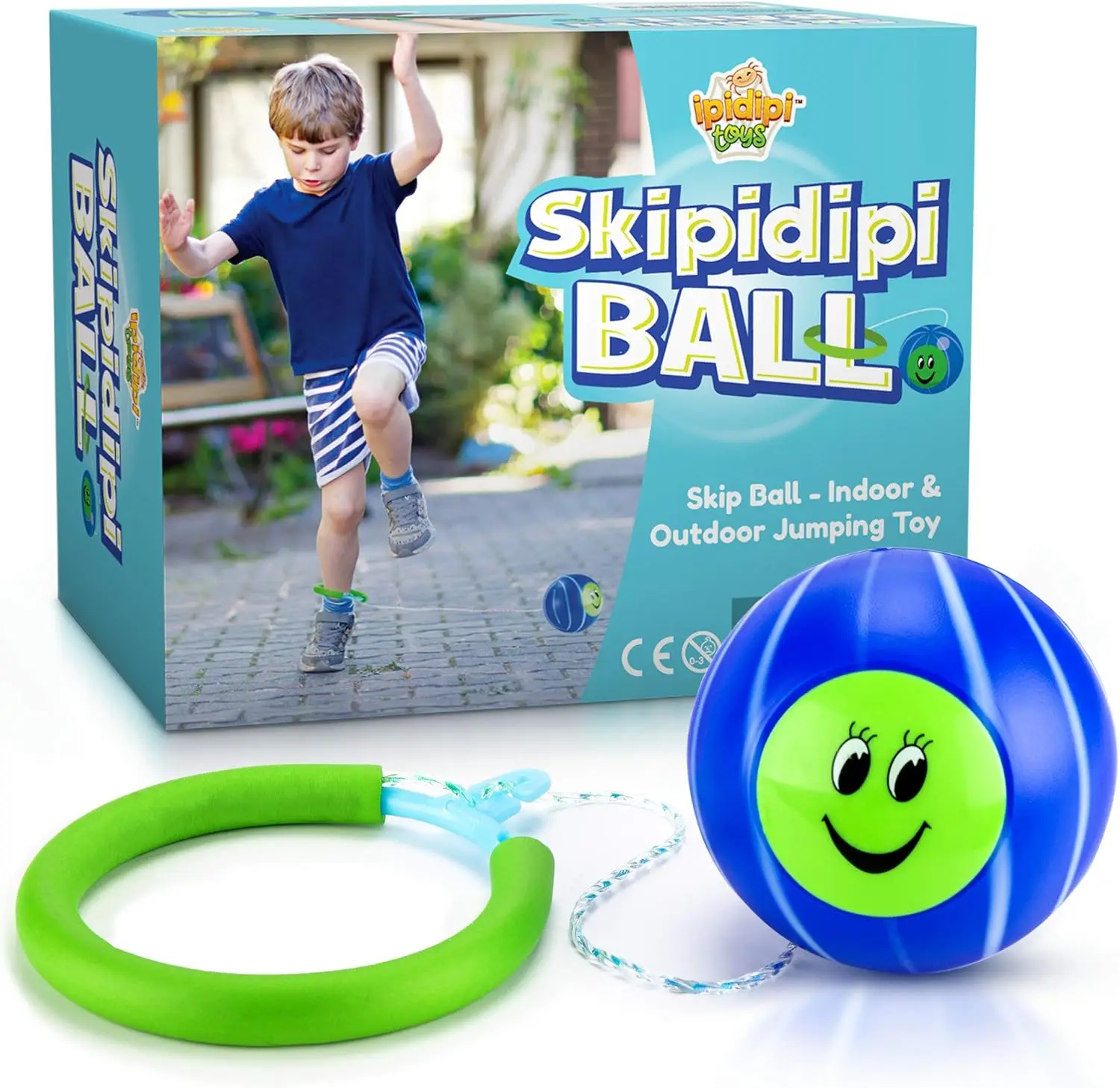 IPIDIPI TOYS Ankle Toy - Retro Jumping Hopper Ball, Adjustable Rope for Kids of All Heights, Ankle Jump Rope Skip Ball for Impro