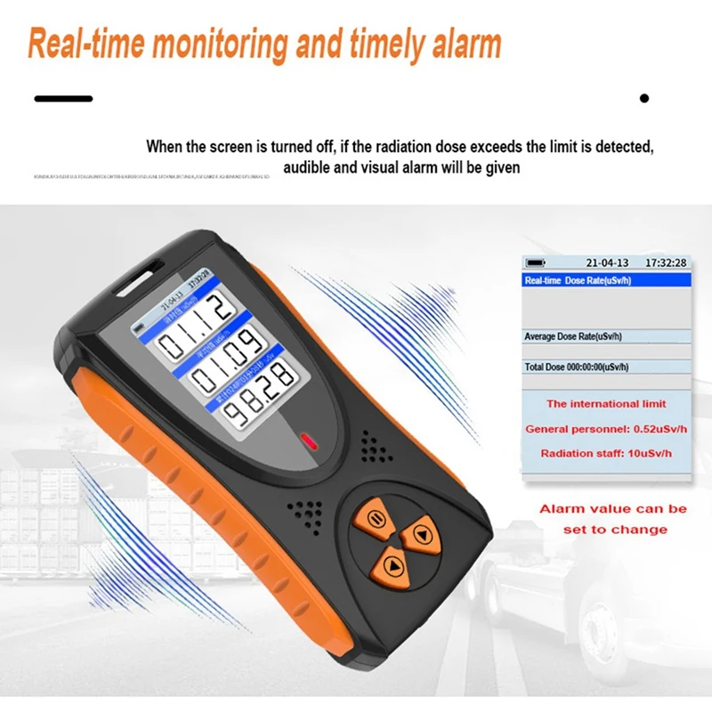 Detector de radiación Nuclear, dosificación Personal de mármol, piedra de minería, rayo Xy, medidor multifunción, alarma duradera, fácil de usar