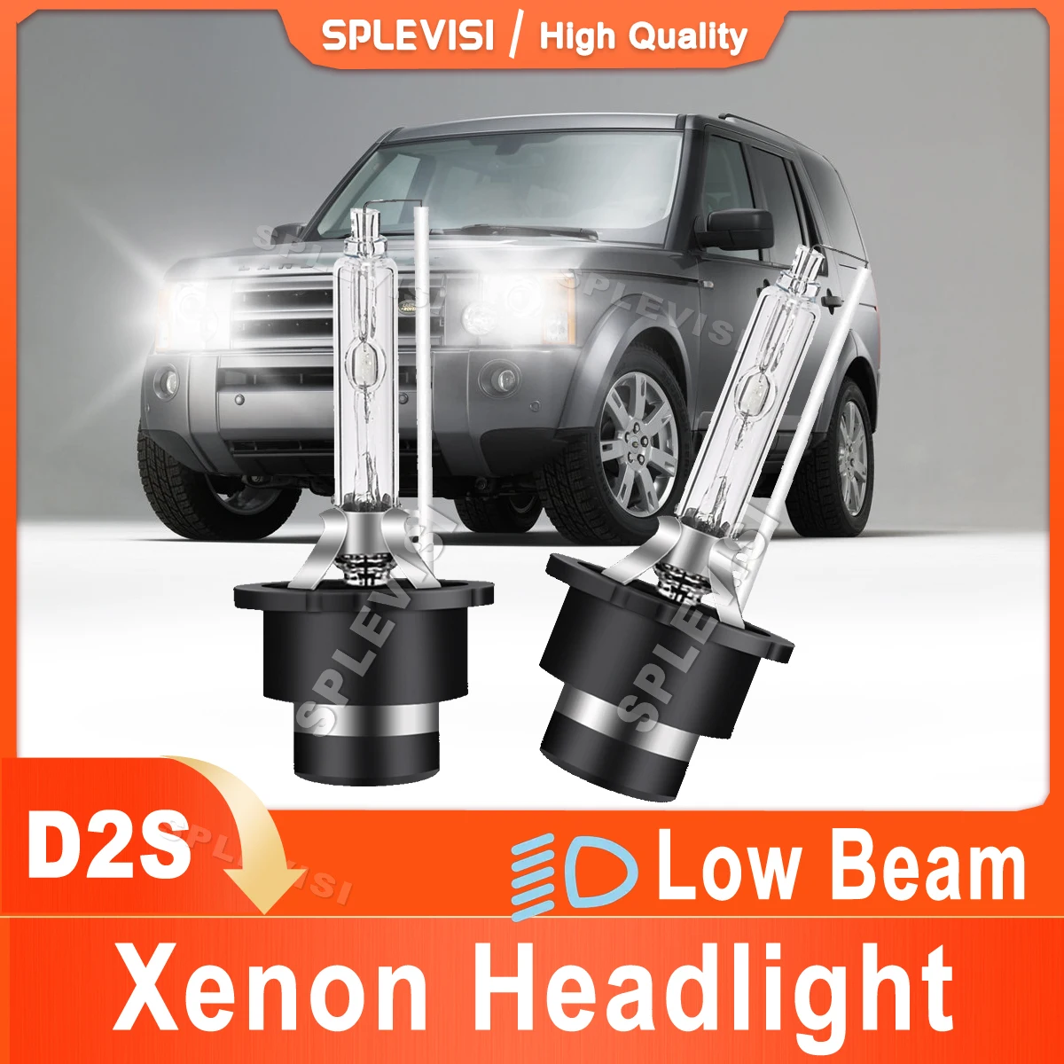 

2x D2S Xenon Lamp Replace For Land Rover Discovery 3 LR3 2004 2005 2006 2007 2008 2009 Headlight Low Beam HID Bulbs Pure White