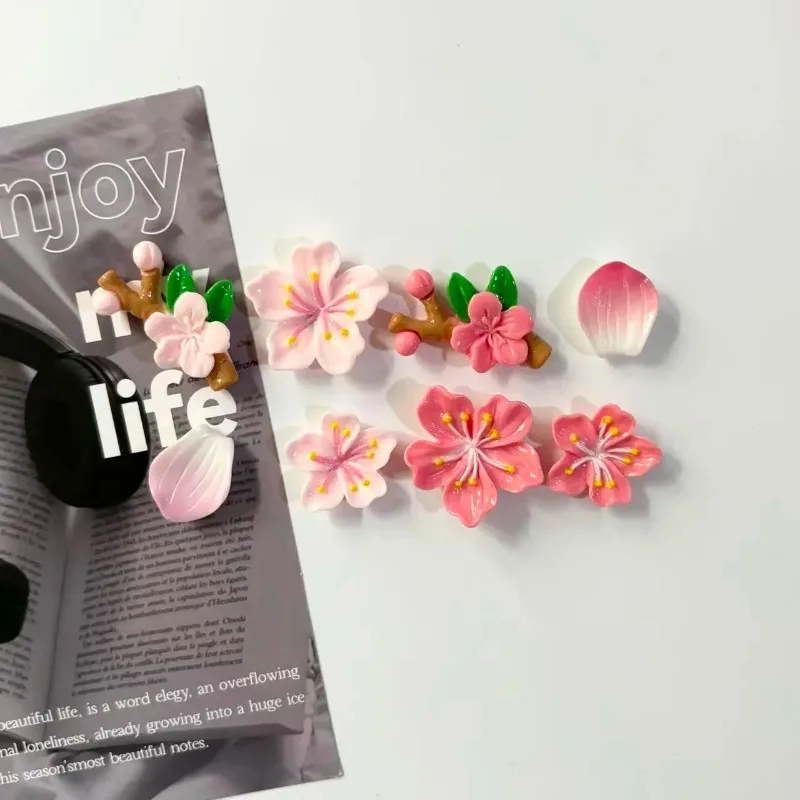 8Pcs Magnetic Cherry Blossom Refrigerator Magnets - Adorable Home Magnetic Flower Decorations