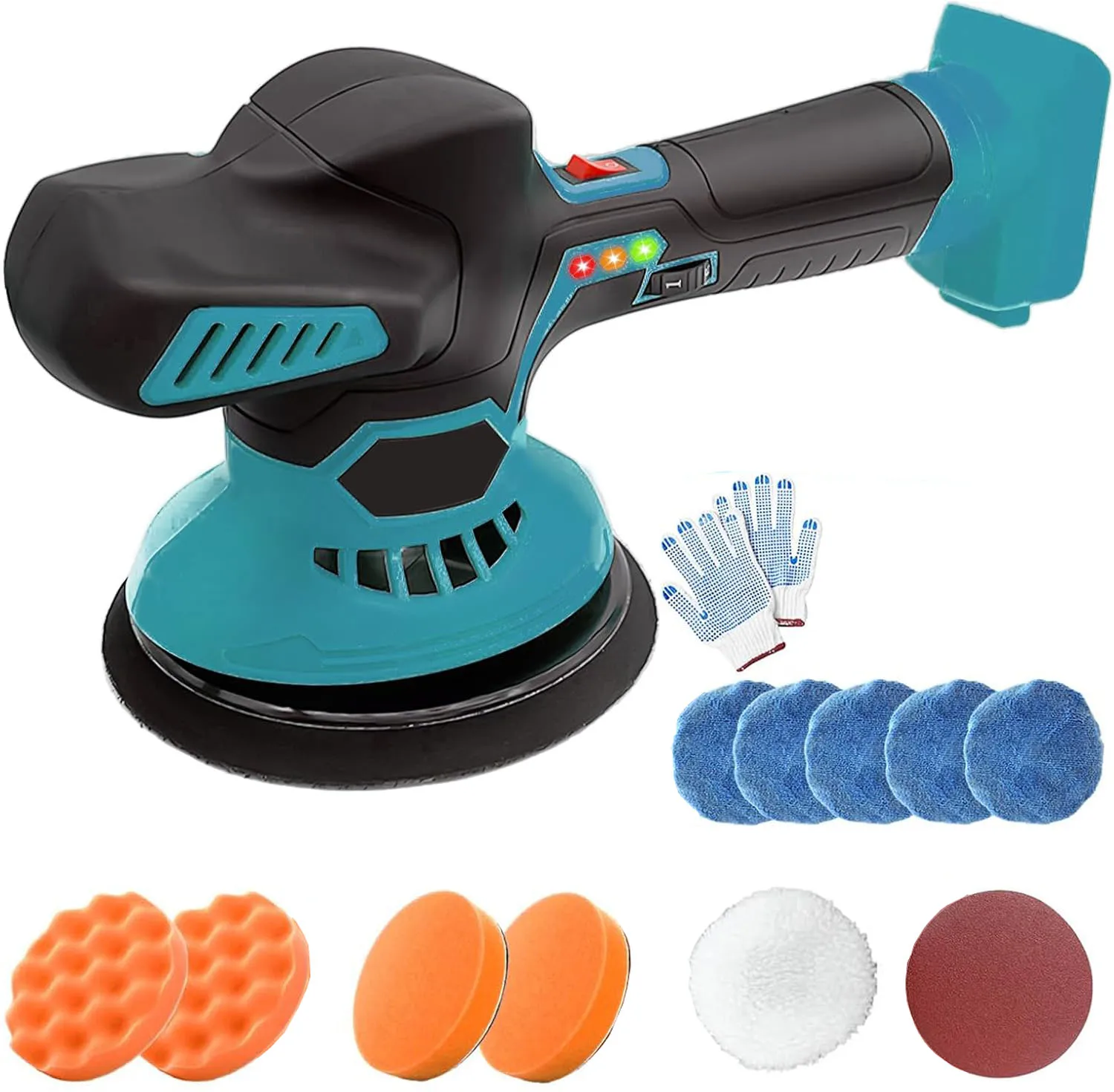 Cordless Car Polisher 6 Gear Adjustable Auto Electric Waxing Sanding Sealing Glaze Tool Fit Makita BL1830 18V Battery