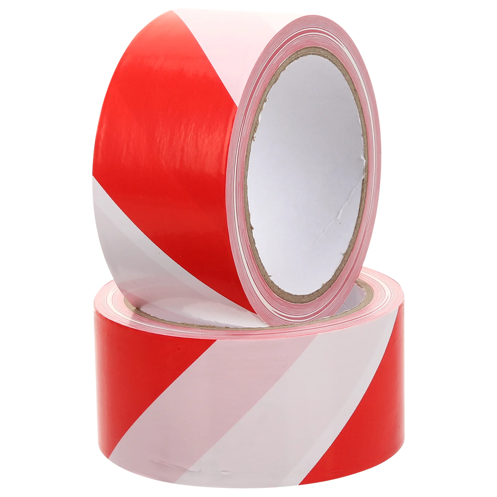 

2 Rolls Non Sticky Hazard Tape Red and White Cordon Area Barricade Glue Marking Safety Caution The