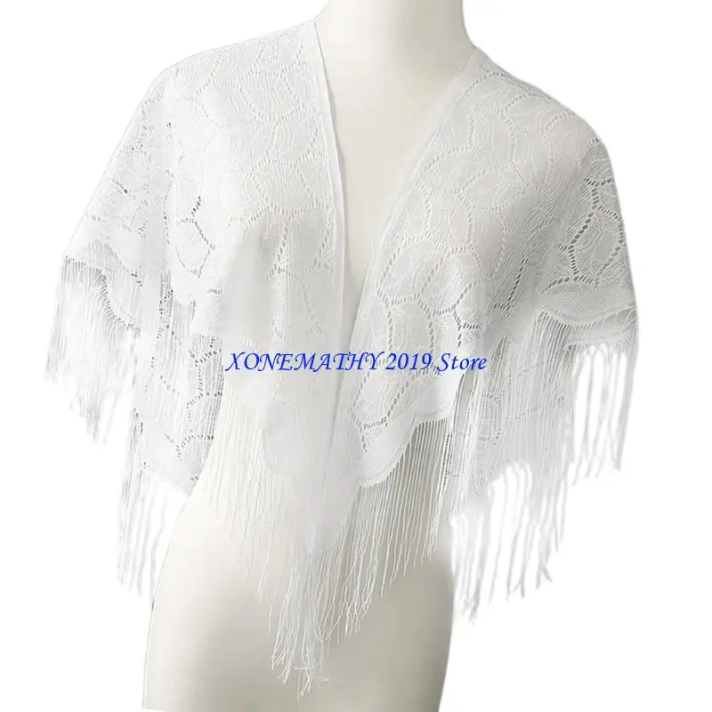 

F42F Стильный кружевной шарф для женщин, идеально подходящий для повседневных прогулок, официальных мероприятий