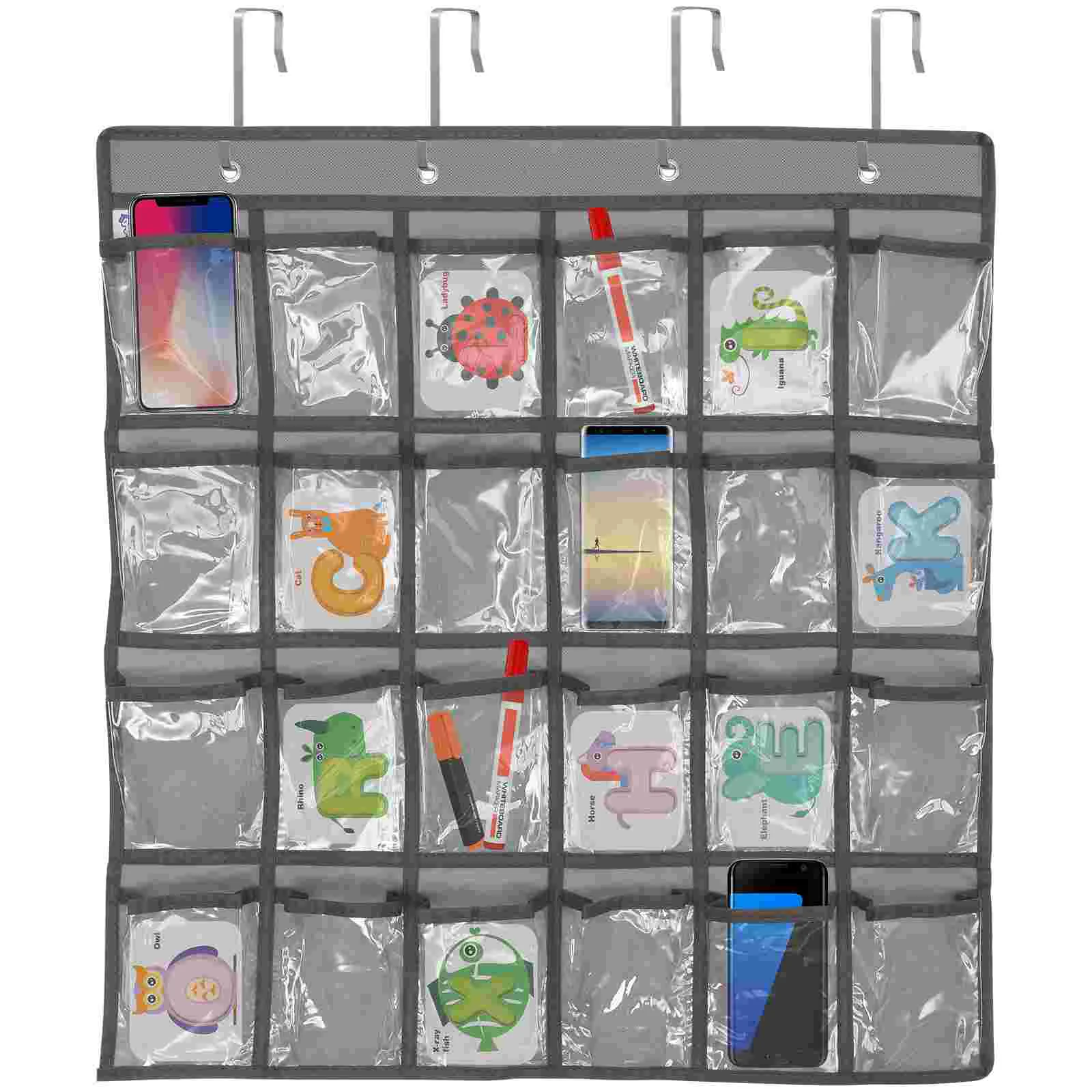 

Pouches 24 Compartment Storage Hanging Bag Cell Phone Holder Simple Card Organizer Jewelry Clear Cellphone Stand